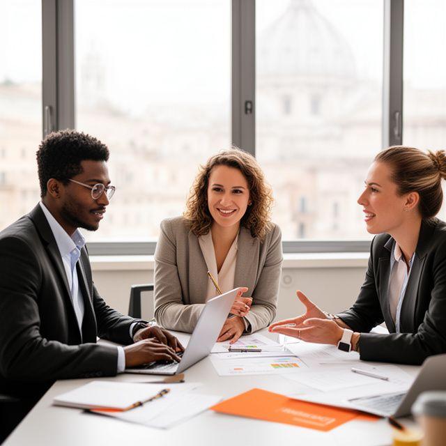 Team di career coach di Nova Ascent durante una sessione di consulenza a Roma